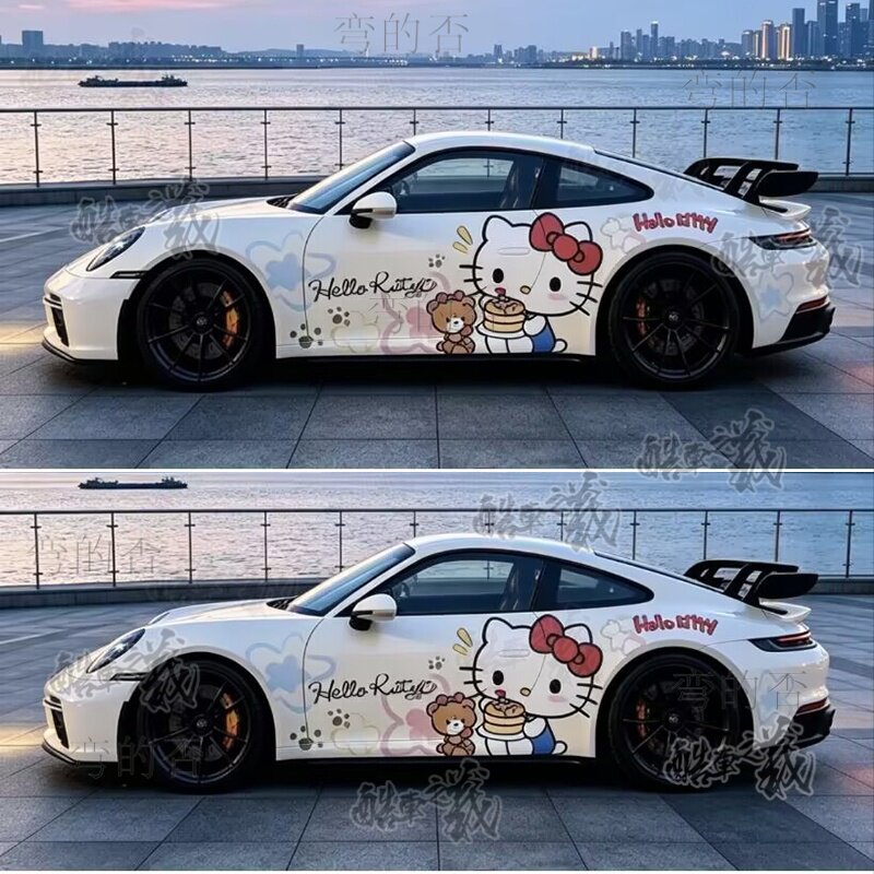 适用于保时捷卡宴Hello Kitty车贴凌度卡通凯蒂猫可爱卡通车贴纸