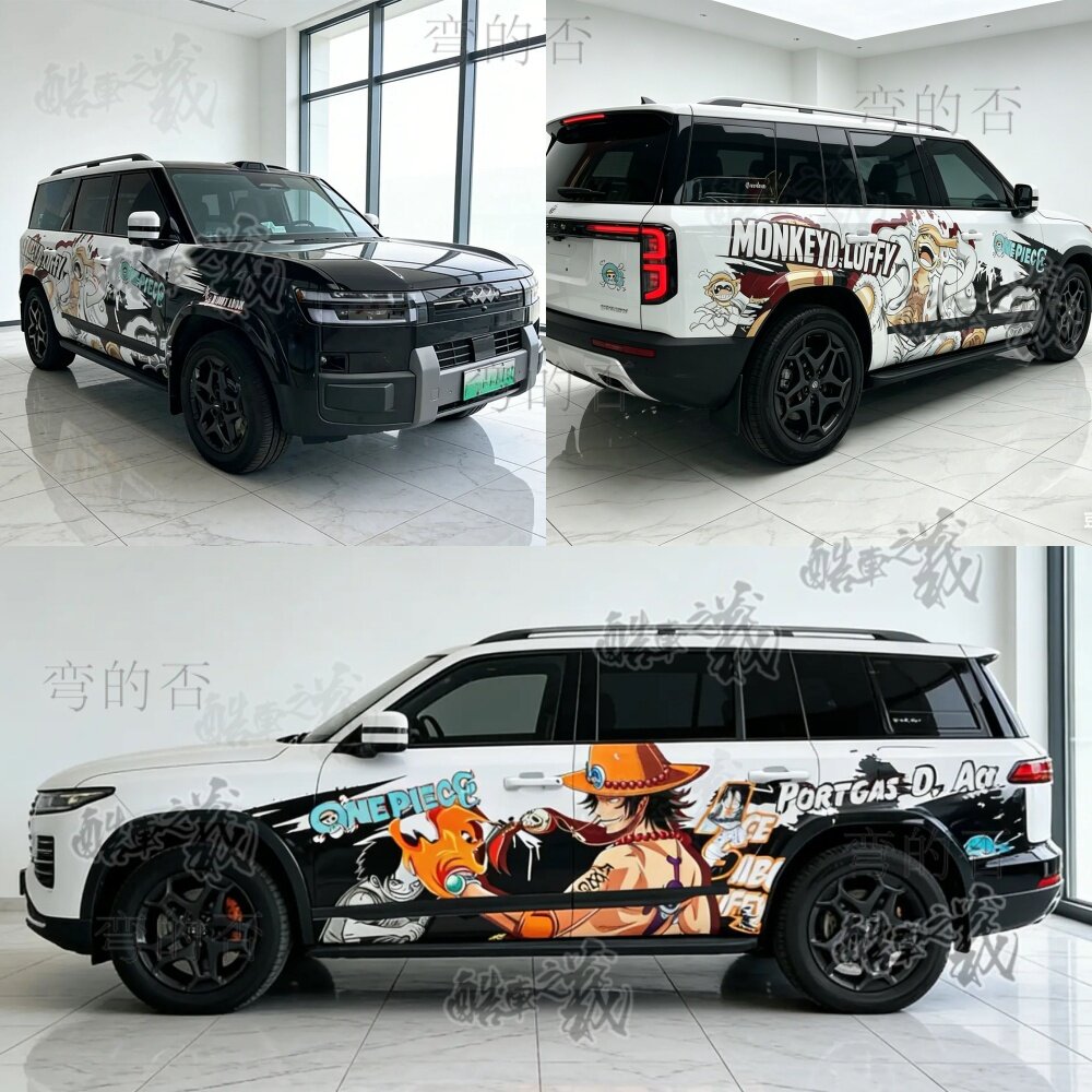 适用于方程豹钛7海贼王痛车彩绘路飞改色膜车身贴膜卡通个性定制