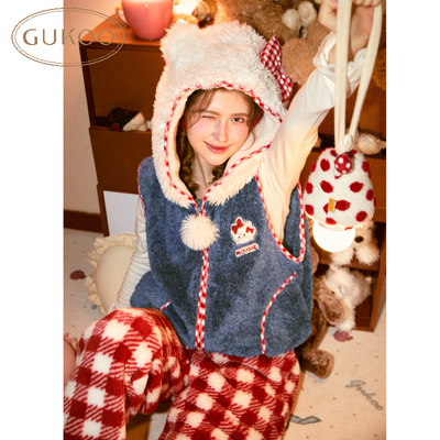 果壳睡衣mikko马甲保暖冬款