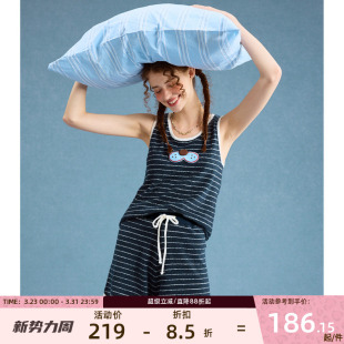 家居服女士套装 Gukoo 短裤 短袖 可外穿 yso睡衣简约条纹舒适夏季