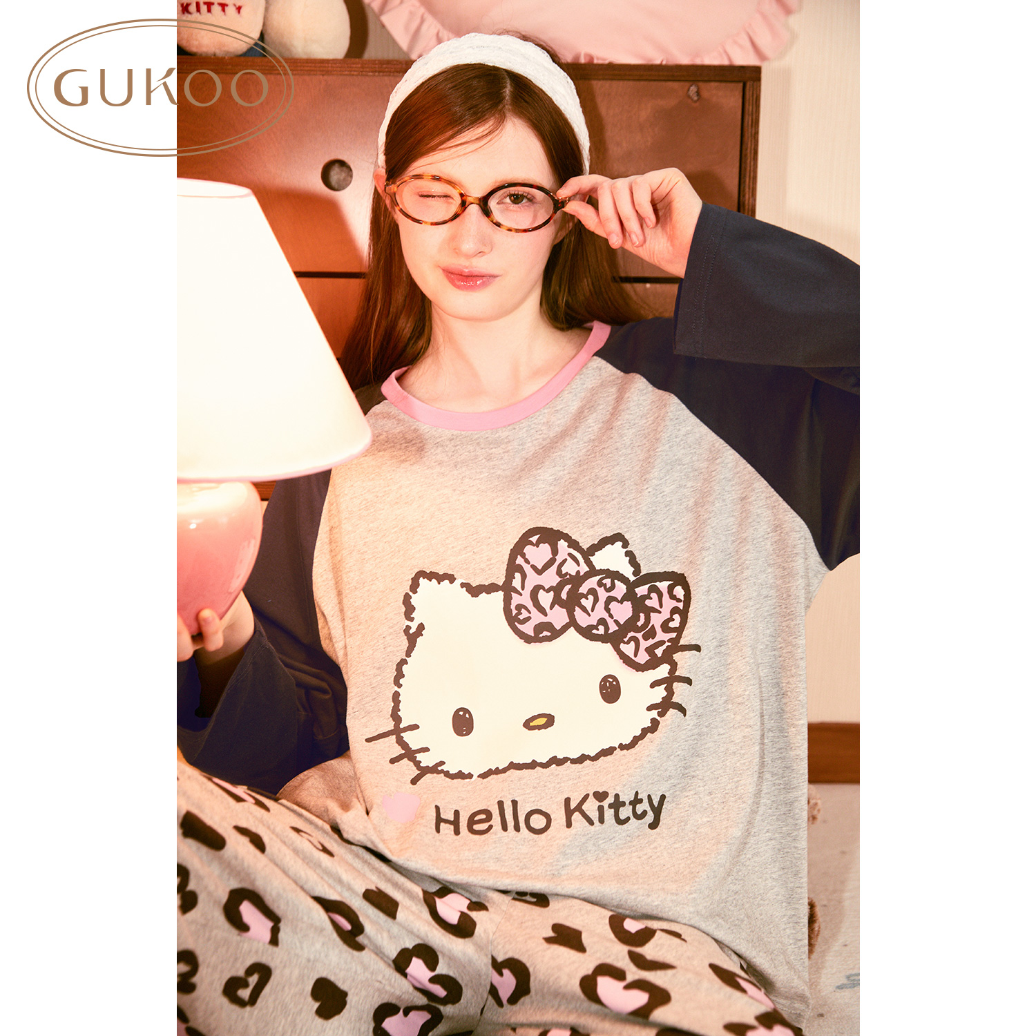 果壳睡衣Kitty联名舒适豹纹