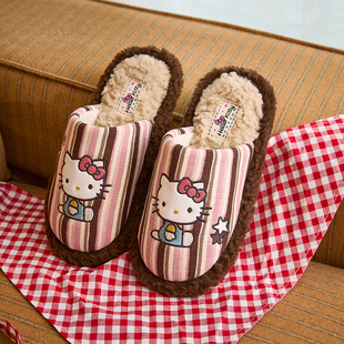 Gukoo/果壳KT拖鞋女秋冬精致高级感家居毛绒保暖包头拖鞋