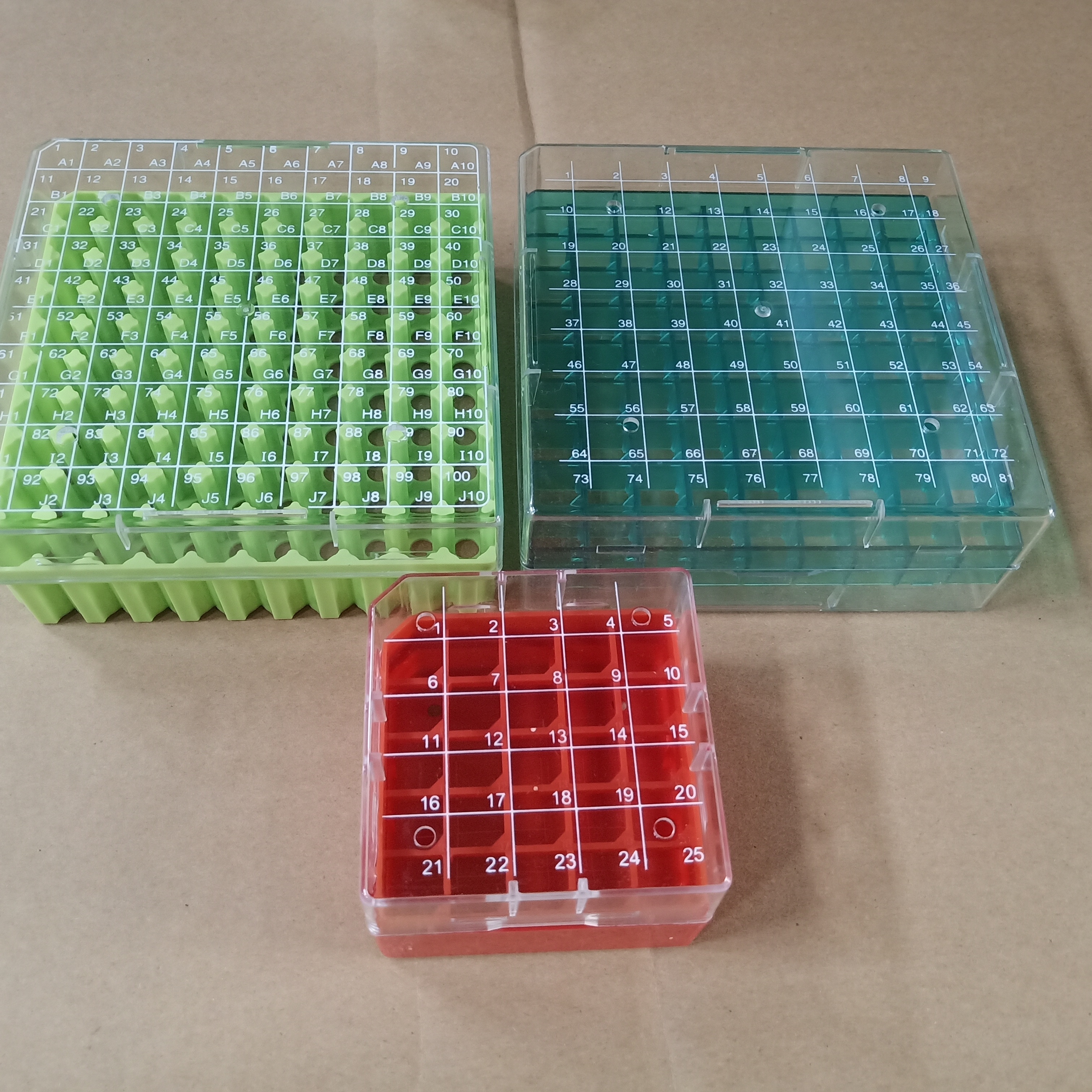 25/81/100格pc冷冻管盒 1.8ml 2.0ml液氮 超低温冻存盒 冻存管盒