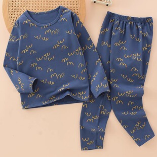 内衣套装 儿童秋衣秋裤 95%棉中大童25新款 莱卡男童女童春秋款 套装