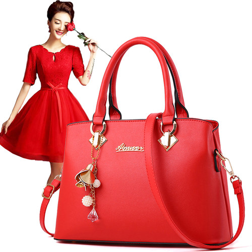 女包结婚单肩百搭大红色新娘