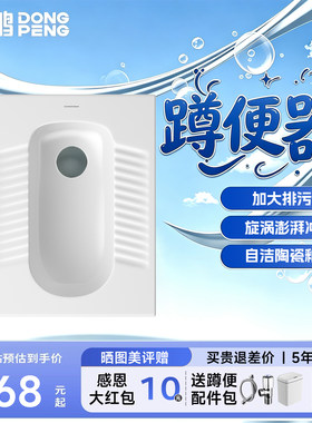 东鹏蹲坑式蹲便器水箱整套家用蹲厕便盆厕所卫生间超薄大便器便池