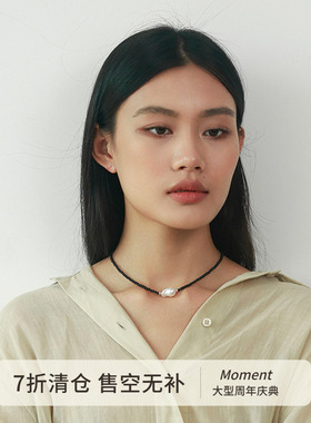 天然巴洛克珍珠黑玛瑙项链