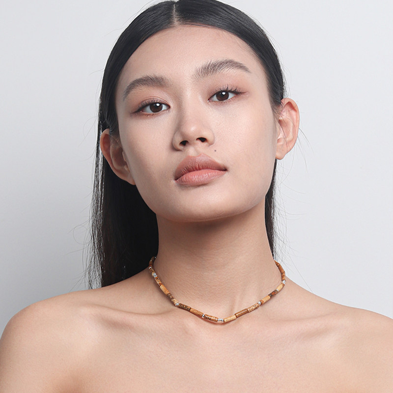 Moment 国画色调 美拉德风天然石项链饰品配饰女款新中式2025新款