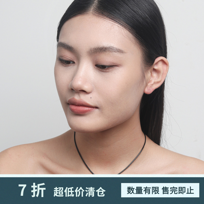 fever同款纯银爱心皮绳项链