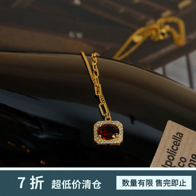 石榴石项链项链女款轻奢高级感
