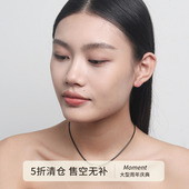 纯银爱心皮绳黑绳项链长款 Moment fever同款 毛衣链饰品配饰秋冬