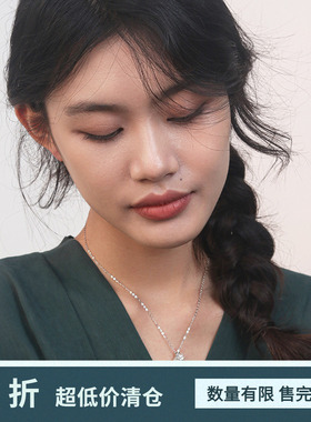 和田玉吊坠纯银项链锁骨链