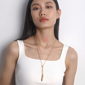 法式 腔调 长款 Moment 项链毛衣链胸链配饰轻奢小众女2025新款 秋冬