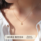 Moment 纤柔小花朵 吊坠纯银项链毛衣链锁骨链饰品银饰配饰清新
