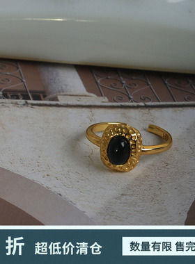 Moment 弗里达 黑玛瑙纯银戒指小众设计轻奢高级感2025新款爆款女