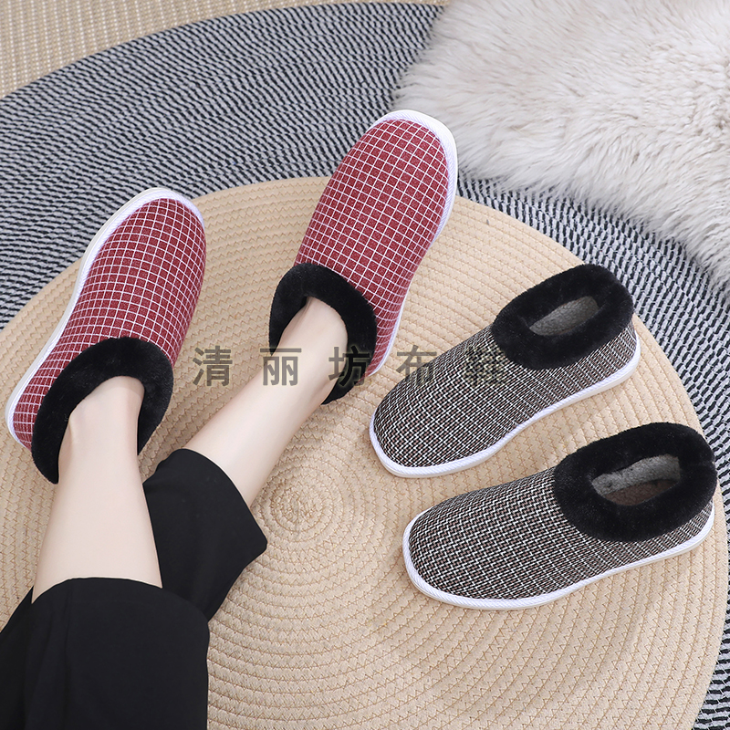 室外纯牛筋防滑圆口手工棉鞋