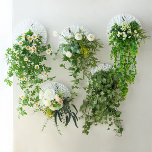 创意壁挂装饰仿真花小清新假绿植客厅卧室餐厅墙面改造氛围感挂饰