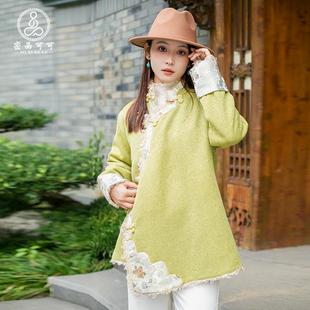 密西可可 藏式加厚上衣百搭藏族服装加绒外套秋冬款藏服淡色藏装