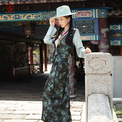 新款藏式女藏族服装博拉仿宋锦