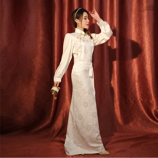 密西可可藏族服装女藏式改良版西藏服藏装拉萨服博拉泡泡袖服饰