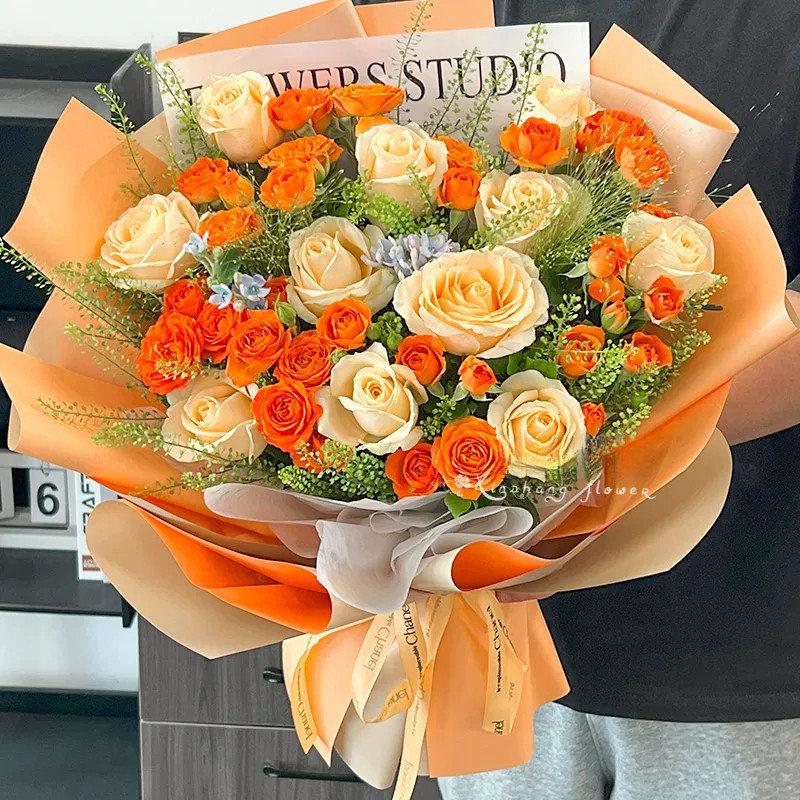 咸阳玫瑰花束鲜花速递秦都杨陵西安同城生日礼物女友闺蜜配送真花