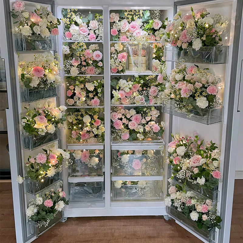 全国创意玫瑰冰箱鲜花速递同城布置生日求婚周年惊喜配送女友花店