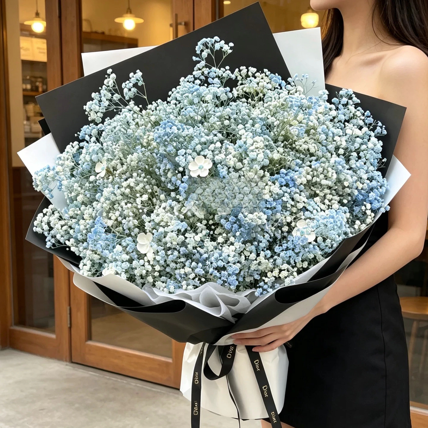 辽宁超大满天星花束大连玫瑰鲜花速递求婚同城女友生日礼物配送店