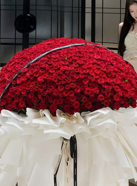 99/199/999朵红粉玫瑰花束鲜花速递同城订婚生日求婚全国配送花店
