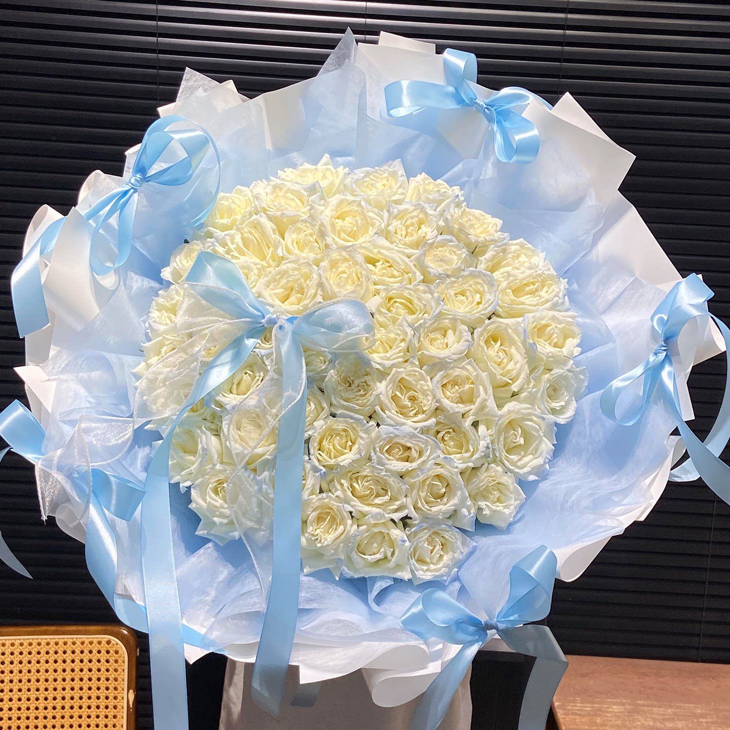 全国99朵白玫瑰花束鲜花速递同城杭州上海北京店生日礼物配送女友