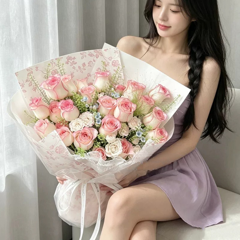 全国午后红茶凡尔赛粉玫瑰花束配送女友生日毕业鲜花速递同城上海