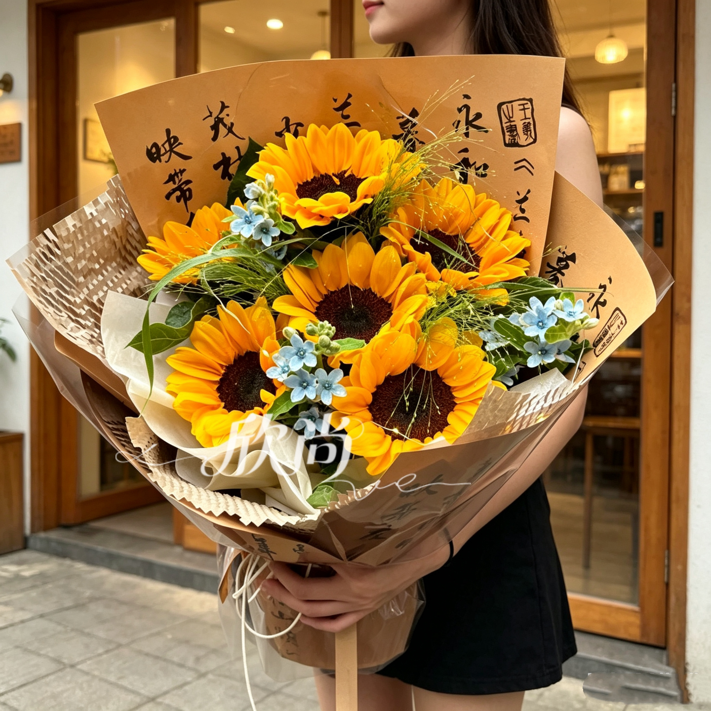 教师节广州向日葵玫瑰花束生日毕业礼物鲜花速递同城真花配送老师