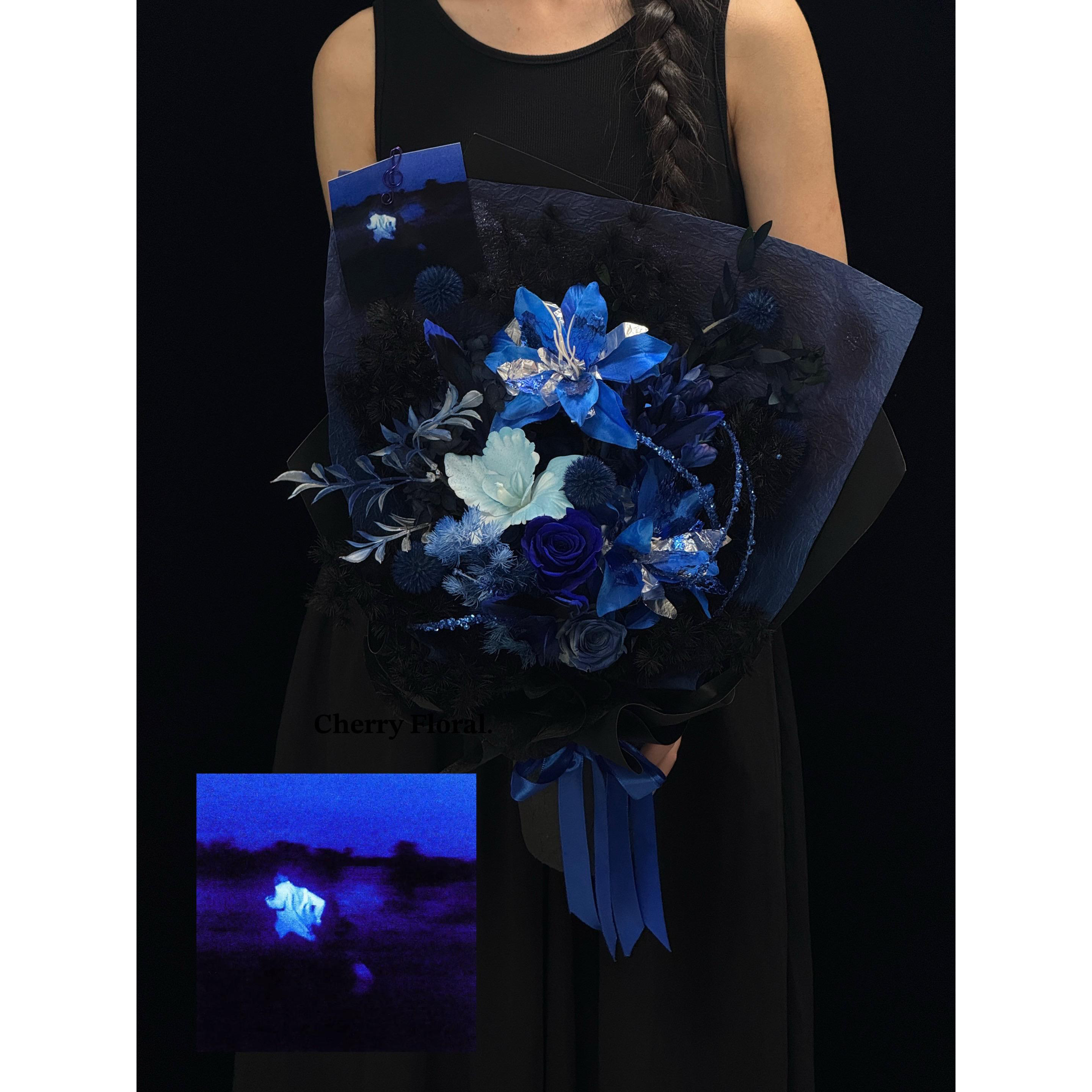 情人节玫瑰绣球永生花花束高级感真花干花小众送男友女友生日礼物
