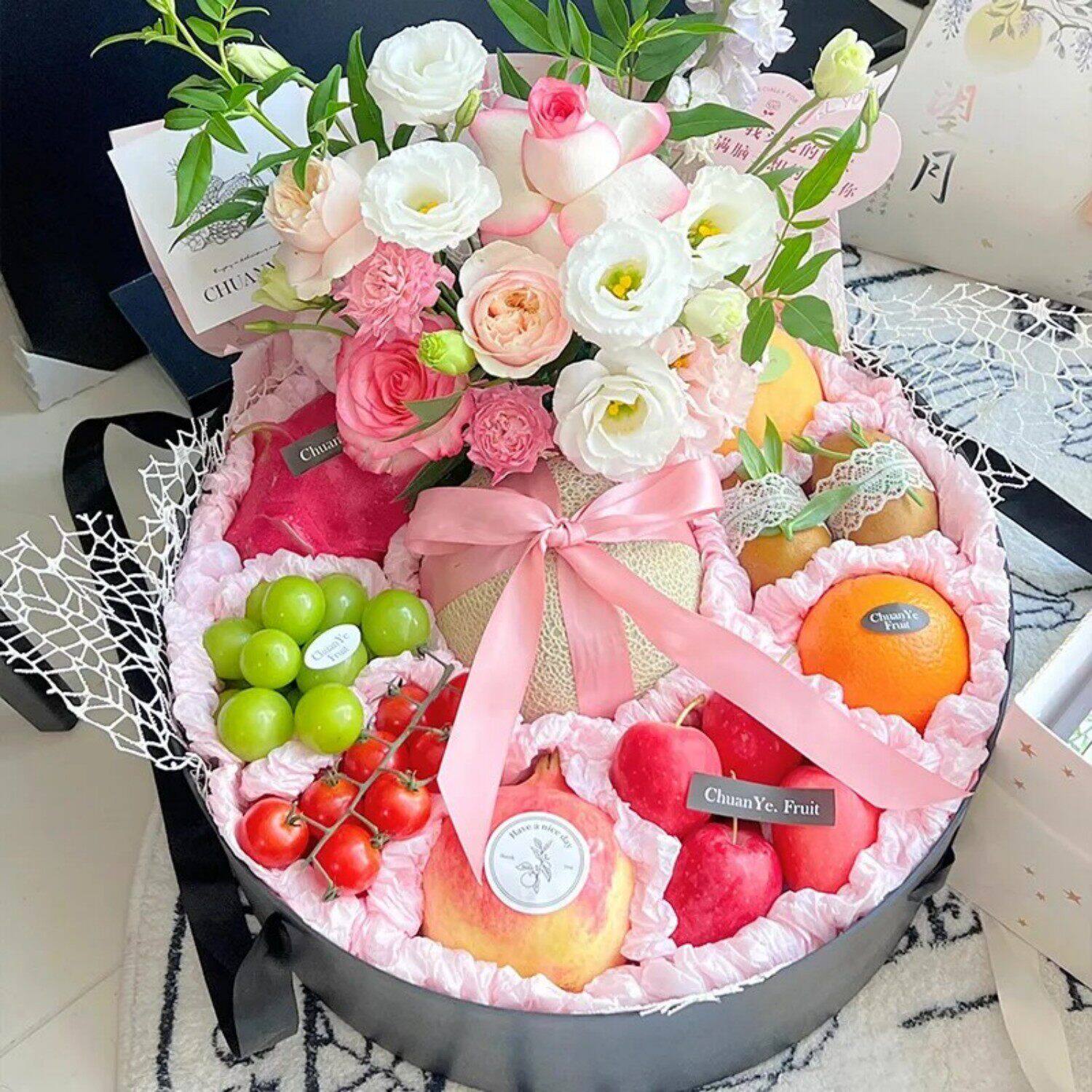 教师节水果礼盒花束鲜花同城配送长辈闺蜜生日开业乔迁果篮礼物店