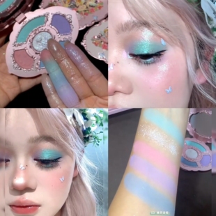 【仲夏夜】花知晓眼影盘五色眼影四哑一闪综合盘03精灵颂歌