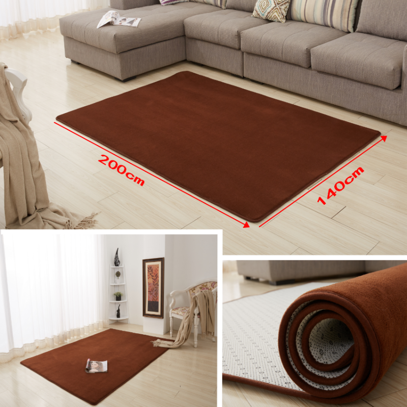 定制长方形珊瑚绒短绒沙发茶几客厅全铺家用地毯卧室床边满铺地毯
