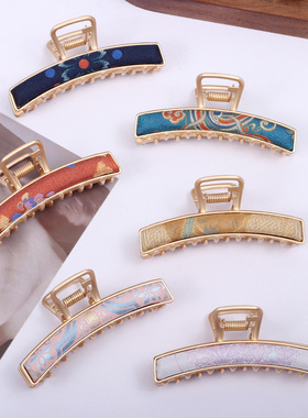 【栖物】新品手工原创东方美学长方形新中式宋锦发饰抓夹配饰国风