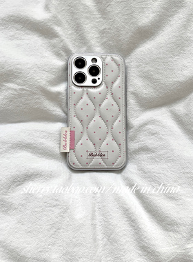 SHERRY*ins风电镀银白羽绒粉色波点适用于苹果17ProMax手机壳iPhone16Pro小众少女心15简约14高级13温柔清新