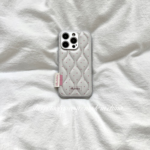 适用苹果16promax手机壳粉色波点