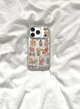 SHERRY*ins风透明肤感满屏星星人适用于苹果17ProMax手机壳iPhone16Pro小众少女心15简约14小清新卡通可爱萌