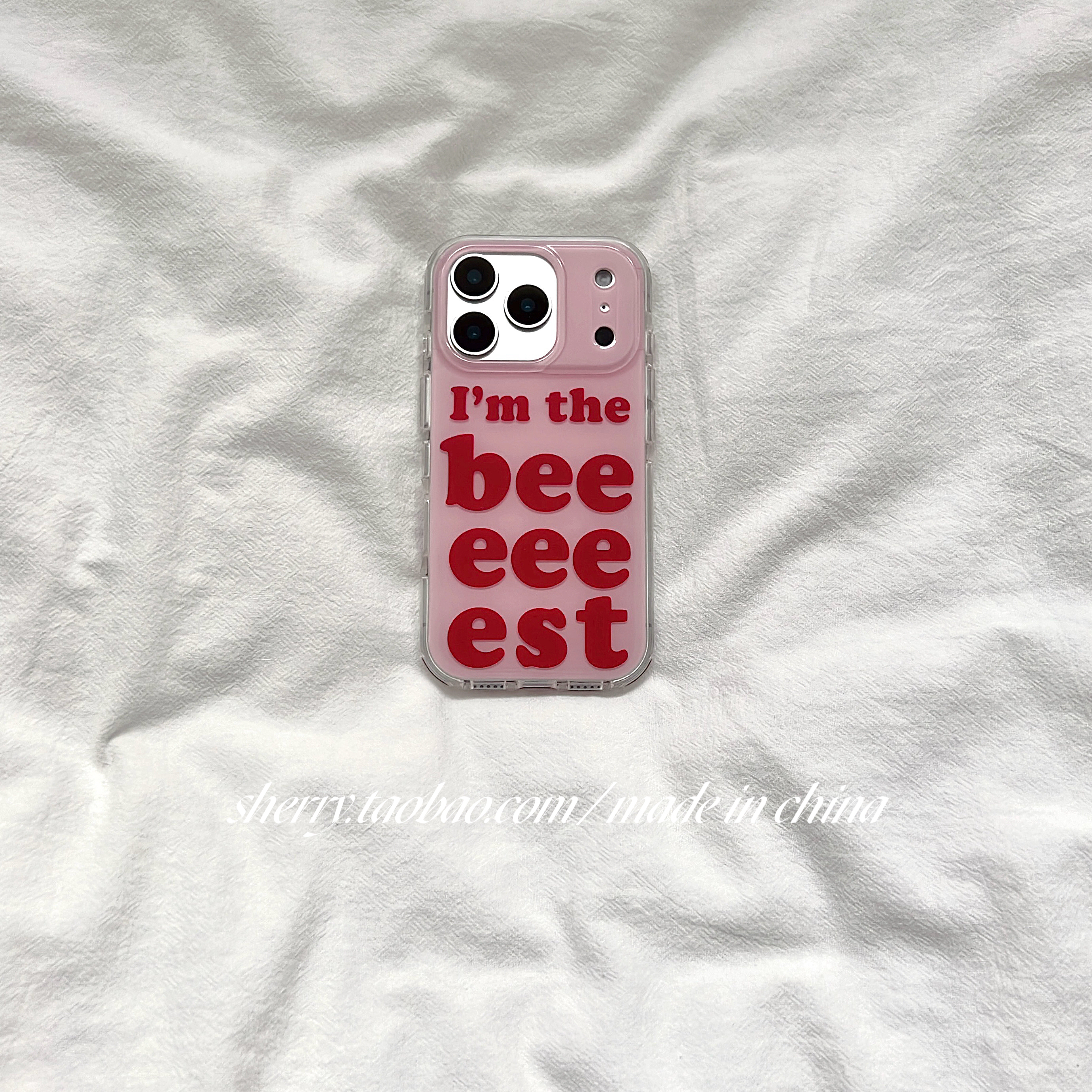 简约粉色英文手机壳适用于苹果