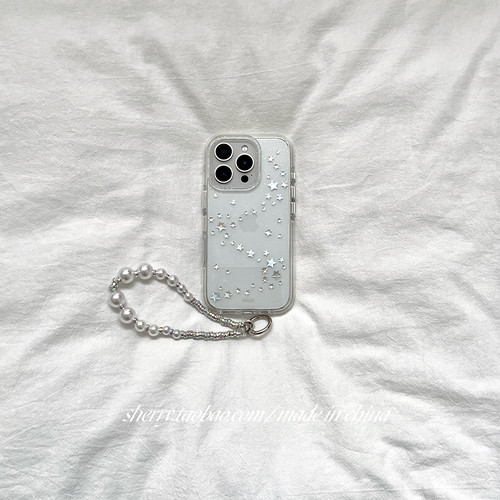 苹果16手机壳小众高级感银色星星