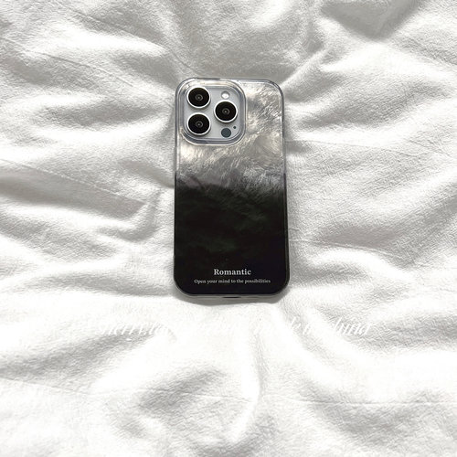 SHERRY*ins冷淡风高级感渐变冰川黑锡纸纹适用苹果17ProMax手机壳iPhone16Pro小众少女心15简约14极简13清新