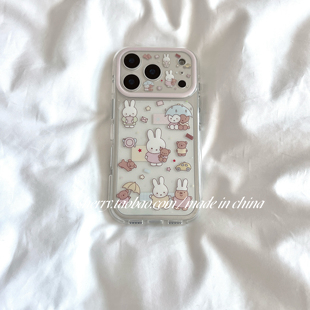 ins风透明雨伞兔子适用于苹果17ProMax手机壳iPhone16Pro小众少女心15简约14小清新卡通可爱软萌 SHERRY