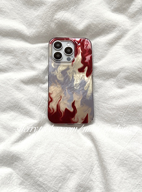 SHERRY*ins风高级感晕染渐变火焰镭射适用于苹果17ProMax手机壳iPhone16Pro小众少女心15简约14甜酷个性13