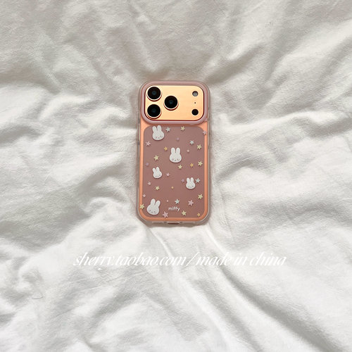 适用苹果16promax半透兔子手机壳