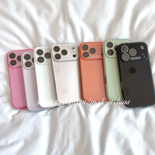 ins风高级感纯色冰感大视窗适用于苹果17ProMax手机壳iPhone16Pro小众少女心15简约14小清新极简春夏 SHERRY