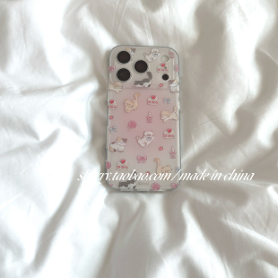 SHERRY ins风粉色晕染蛋糕毛线猫咪适用于苹果17ProMax手机壳iPhone16Pro小众少女心15简约14小清新卡通可爱