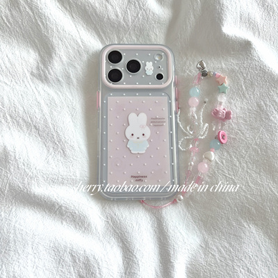 SHERRY*ins风透白星星粉标签兔子适用于苹果17ProMax手机壳iPhone16Pro小众少女心15简约小清新卡通可爱肤感