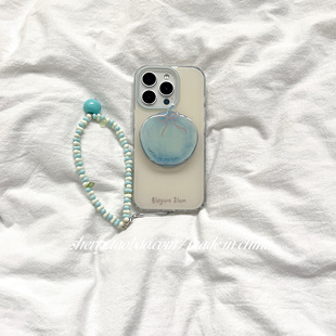 ins温柔奶油黄磁吸苹果支架链条适用于苹果17ProMax手机壳iPhone16Pro小众少女心15简约14清新13夏日 SHERRY
