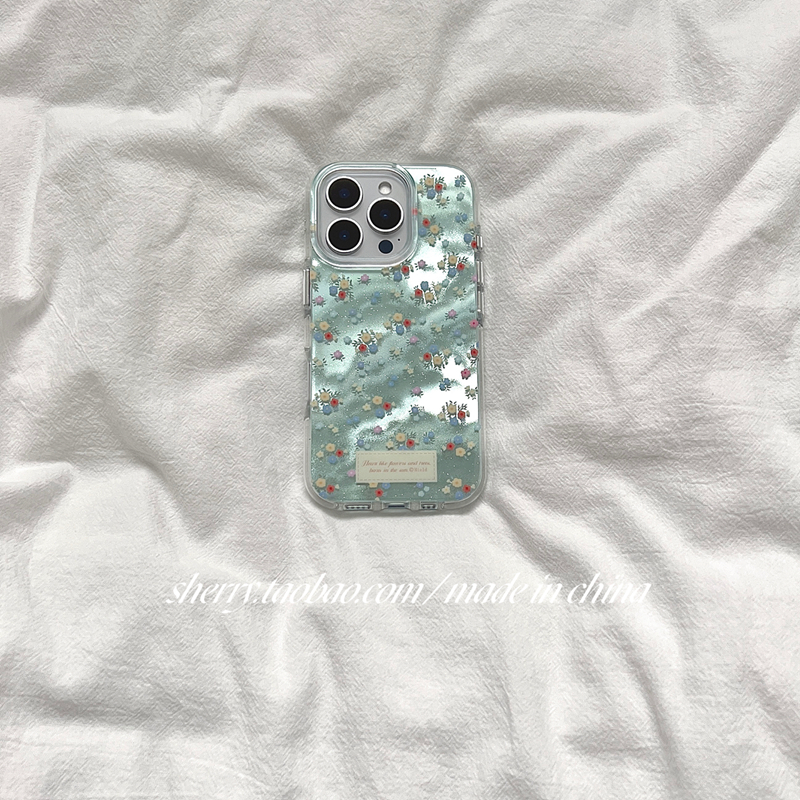 SHERRY*ins风温柔春天薄荷绿小碎花适用于苹果16ProMax手机壳iPhone15Pro小众少女心14简约13小清新高级感夏